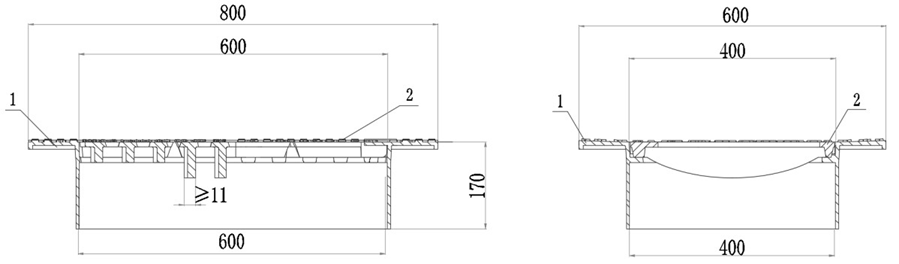D400可調式防沉降平入式雨水箅樣式如圖