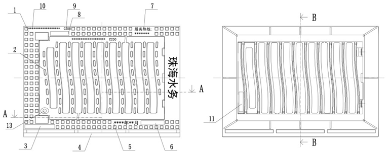 雨水箅頂面平面圖